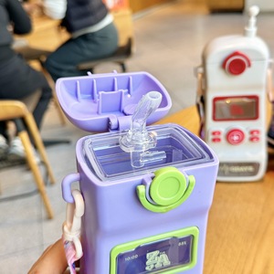 <span class=keywords><strong>Gourde</strong></span> Enfant Mignonne 550ml Anti-fuite Sans BPA Réutilisable avec Paille et Sangle pour Étudiants et Enfants - Product Image 2