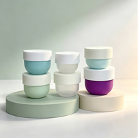 Pot cosmétique rond de luxe coloré en plastique personnalisé 30g 75g 150g 250g 300g 500g, pot à beurre corporel à large ouverture avec couvercle