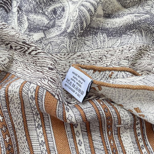 シルク カシミア スカーフ デジタルプリント シワ加工 レディース シルク40% ウール60% ウィンター マフラー - Product Image 3