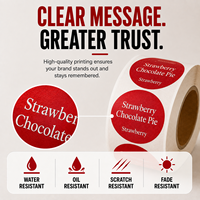 Étiquettes personnalisées imprimées pour sauce chocolat fraise, autocollantes de précision pour emballage de desserts de boulangerie avec impression couleur intégrale