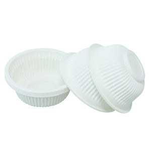 Cuenco redondo de 300ml de almidón de maíz para llevar personalizado desechable de grado alimenticio compostable ecológico biodegradable - Product Image 3