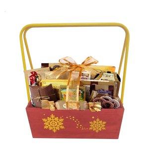 Grands paniers en bois brun modernes avec une longue poignée en métal pour les cadeaux <span class=keywords><strong>de</strong></span> saison, pour un <span class=keywords><strong>rangement</strong></span> soigné - Product Image 6