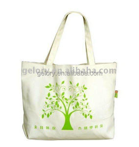 canvas bags woman shoulder bag Customized printed canvas handbag white color - Product Image 1
