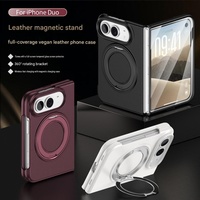 Nouvel étui magnétique pour téléphone en cuir PU pour iPhone Duo avec protection à 360° °   Support rotatif pour écran avant, protection antichoc, coque rigide