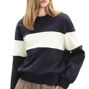 Sweat-shirt surdimensionné personnalisé avec logo OEM pour femme, col rond, épaules tombantes, manches longues, tricot décontracté en mélange de coton, vêtement d'extérieur pour l'automne - Product Image 4
