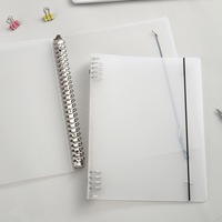 Reliure à anneaux en PP dépoli A4/A5/B5, couverture rigide en plastique, 8/20/30 anneaux, organiseur de planification avec bande élastique, cadeau personnalisé