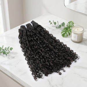 Top selling product Black Steam Pixie Curly Raw Hair Bundle Weft Hair Extensions No Shedding No <b>Tangles</b> - Product Image 1