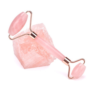 Anti Aging Rose Quartz Facial Jade Roller and GUA SHA Set for Birthday Gift