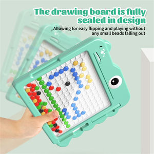 Bambini giocattolo educativo Montessori colorato Cartoon Art Dot Beads Pen Dinosaur Magnetic Drawing Board - Product Image 3