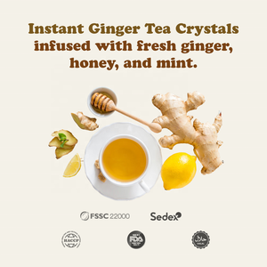 Lipatea Honey Ginger Tea-Poudre <span class=keywords><strong>de</strong></span> thé instantané avec <span class=keywords><strong>cristaux</strong></span> <span class=keywords><strong>de</strong></span> <span class=keywords><strong>miel</strong></span> <span class=keywords><strong>de</strong></span> <span class=keywords><strong>menthe</strong></span> <span class=keywords><strong>et</strong></span> <span class=keywords><strong>de</strong></span> gingembre, sans OGM/sans gluten/sans caféine, 20 paquets - Product Image 3