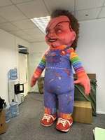 Costume de mascotte de poupée effrayante de personnages de dessin animé de film horrible Costume de mascotte de poupée gonflable Chucky pour le défilé d'événement