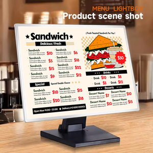 Adjustable Menu <strong>Light</strong> <strong>Board</strong> in Restaurant Cafe Advertising Table LED Box A3 A4 Horizontal Vertical Desktop Menu <strong>Light</strong> Box - Product Image 2
