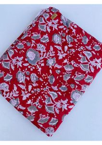 Tela de Algodón Hecha a Mano en India, Tela Estampada a Mano Sanganeri de Jaipur, Material de Tela para Vestidos, Fabricante Indio - Product Image 3