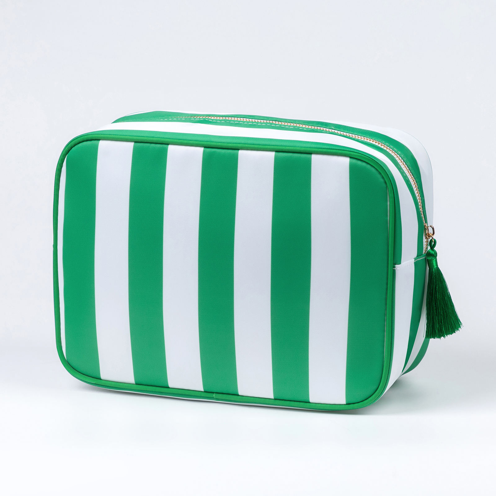Sac à cosmétiques rayé vert