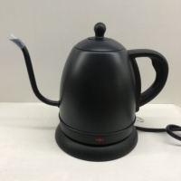 Carafe électrique sans fil à coupure automatique 1,0 l, bouilloire à col de cygne, en acier inoxydable, pour le café et le thé