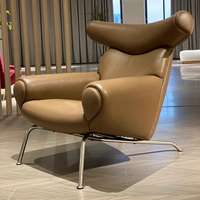 Meubles de salon fauteuils inclinables pour canapé chaises longues avec pouf chaise d'appoint moderne en cuir véritable à dossier haut