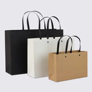 선물 가방 비즈니스 간단한 핸드백 의류 단색 리벳 선물 포장 가방 쇼핑 대형 종이 가방