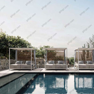Lit de soleil en aluminium, chaise longue au bord de la <span class=keywords><strong>piscine</strong></span> Nouveau design Plage Grand lit de soleil Lit de soleil carré en aluminium Chaises longues d'<span class=keywords><strong>extérieur</strong></span> - Product Image 5