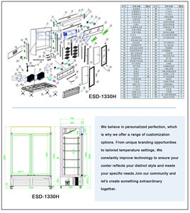Réfrigérateur vitrine Réfrigérateur sans givre Réfrigérateur à façade vitrée pour boissons Vitrines d'exposition - Product Image 2