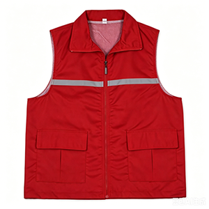 Gilet de sécurité en polyester et coton, vêtements de travail réfléchissants, haute visibilité, logo personnalisable, gilet avec poche - Product Image 1