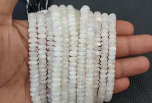 High Quality 14 Inch Natural Rainbow Moonstone Gemstone Faceted Rondelle <b>Beads</b> Blue Fire for Jewelry Making-<b>Direct</b> Manufacturer - Product Image 3