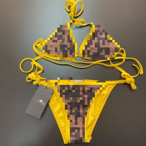 Nouveau style tendance transfrontalier Europe/Amérique, ensemble de maillots de bain deux pièces en mousseline assorti pour la famille (parents-enfants) et les couples - Product Image 4