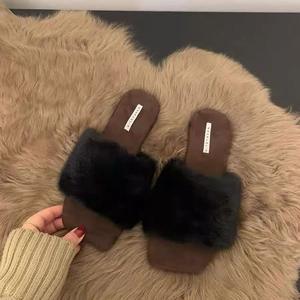 Sandales plates décontractées vintage à imprimé léopard en fourrure marron, antidérapantes, respirantes et rembourrées, couleur kaki - Product Image 4