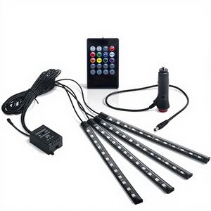 Lumière d'ambiance et éclairage de pieds pour voiture 12V USB 36W avec commande vocale, rythme musical, LED colorées, ajustement universel, garantie 1 an - Product Image 3