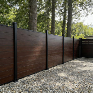 Panel de Cerca WPC con Marco Metálico, Cerca de Privacidad Compuesta para Jardín y Patio, Duradera, Fácil Instalación con Poste de Aluminio - Product Image 1