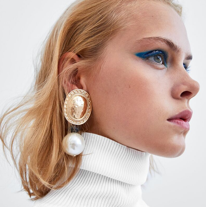 Металлические серьги XG1449, крупные фирменные серьги в старинном стиле, женские серьги