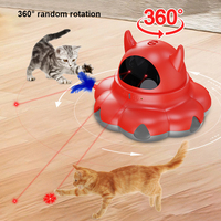 Jouet laser interactif intelligent et écologique pour chat, rechargeable, en ABS, multifonctionnel, avec plateau tournant, pour intérieur