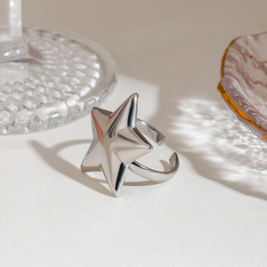 Star Cocktail <b>Ring</b> Stainless Steel Unisex Modern Fashion Jewelry Waterproof Hypoallergenic - Product Image 4