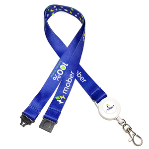 Porte-badge rétractable personnalisé avec logo <span class=keywords><strong>bleu</strong></span> en polyester, porte-badge détachable, cordon pour infirmière avec crochet à homard, yo-yo - Product Image 2