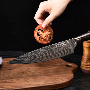 12 pezzi 7Cr17MoV Set di coltelli da cucina in acciaio inossidabile damasco con motivo Laser per chef e professionisti domestici - Product Image 5