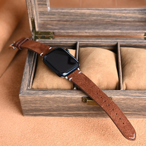 <span class=keywords><strong>Correas</strong></span> de Reloj de Gamuza Retro para <span class=keywords><strong>iWatch</strong></span> Serie <span class=keywords><strong>8</strong></span>, Correa de Repuesto de Cuero Genuino para Apple Watch Serie Completa - Product Image 6