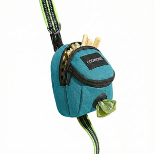 Borsa per Snack per Cani 2 in 1 Senza Mani con Tasca con Cerniera e Porta Sacchetti Igienici, Impermeabile in Oxford con Cinturino per Guinzaglio - Product Image 1