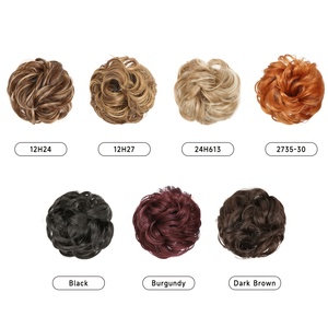 1 unidad de moños de pelo sintético trenzado de 6 pulgadas, negro, rubio lino, marrón <span class=keywords><strong>chocolate</strong></span>, <span class=keywords><strong>castaño</strong></span> <span class=keywords><strong>dorado</strong></span>, multicolor, natural para mujer - Product Image 2