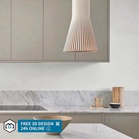 Ensemble d'armoires de cuisine modernes en bois intelligentes personnalisées George Group avec placards muraux 3D minimalistes en stratifié et résine