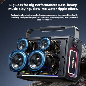 सोल्डलक स्पीकर 200w डीप बास सबवूफर साउंडबार होम कराओके स्मार्ट टीवी आउटडोर कैंपिंग पार्टी लाइव स्टेज स्पीकर 2 माइक्रोफोन के साथ लाइव स्टेज स्पीकर - Product Image 3