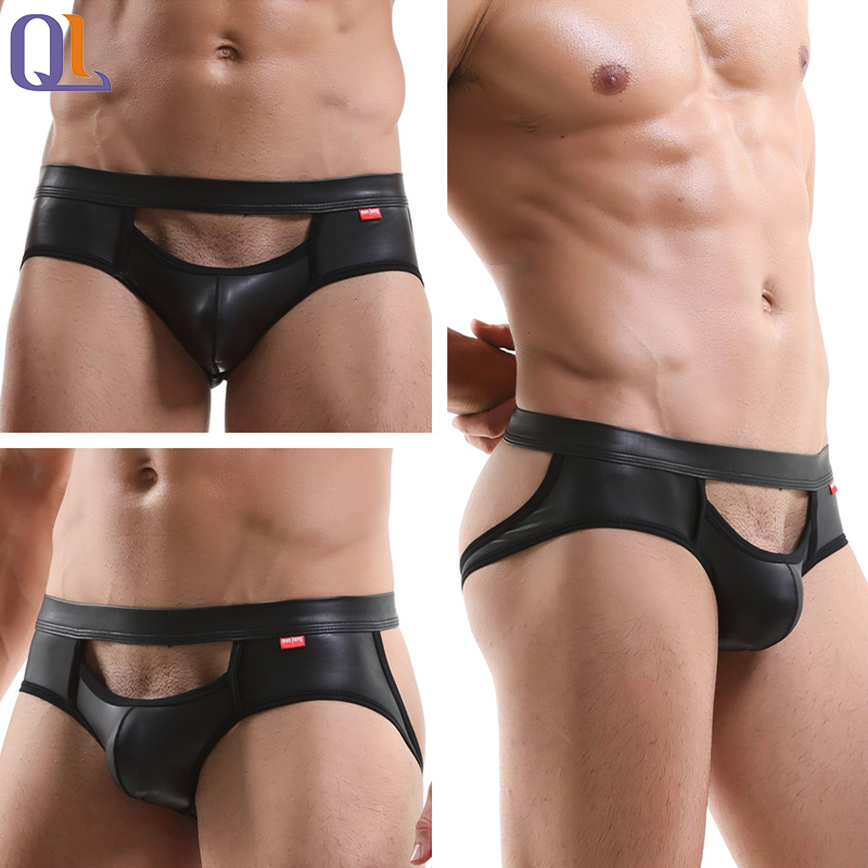Wholesale Leder Temptation Herren Unterwsche Boxer Shorts in Schwarz
