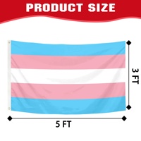 Drapeau de la fierté transgenre 3x5 pieds, bleu clair, rose, blanc rayé, bannière trans LGBTQ pour défilé, événement, décoration de salle, directement de l'usine