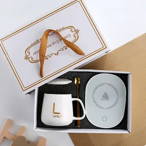 55 Degrees Smart Coffee Cup With Eco-Friendly Heating Insulation Tray Wellness Constant Temperature Mug Tea Custom Logo Printing