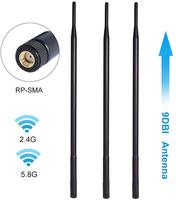 Antenne WiFi double bande 2,4 GHz 4G 5 GHz en caoutchouc 9dBi avec connecteur SMA mâle