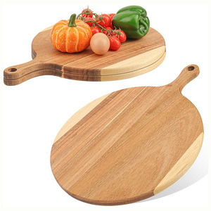 Planche à pizza en bambou avec poignée, plateau à pizza en bois pour servir et couper, design moderne et simple, matériau durable - Product Image 5