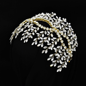 Serre-Têtes de Mariage Couronne Diadème en Cristal Faux Perles Strass Coiffe pour Demoiselles <span class=keywords><strong>d</strong></span>'<span class=keywords><strong>Honneur</strong></span> Fête de Mariage - Product Image 4