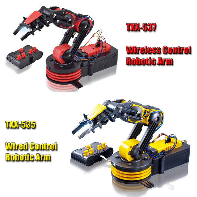 DIY Assemble STEAM Kit Wireless Robotic Arm 2.4G Remote Control Robot RC Toys for Kids TENGXIN TXX-537 Ages 5-14