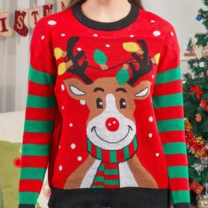 Luxury Crew Neck Jacquard Knit Ugly <strong>Christmas</strong> Women's <strong>Family</strong> <strong>Jumper</strong> Sweaters Long Sleeve Xmas <strong>Christmas</strong> <strong>Family</strong> Knitted Sweaters - Product Image 1