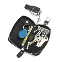 Vente en gros d'usine : Étui de protection pour clés de voiture en cuir véritable, porte-clés pour femmes et hommes, accessoires automobiles