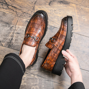 Chaussures habillées de <span class=keywords><strong>luxe</strong></span> italiennes pour hommes, mocassins plats à bout rond, en cuir véritable, semelle intérieure respirante en PU, décontractées et de soirée, collection Printemps 2025 - Product Image 3