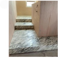 Marbre moderne de luxe Arabescato, marches d'escalier en pierre blanche, carreaux d'escalier, carreaux de sol pour le sol, escalier en colimaçon